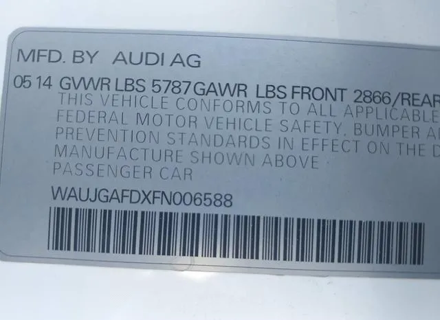 WAUJGAFDXFN006588 2015 2015 Audi A8- 3-0T 9