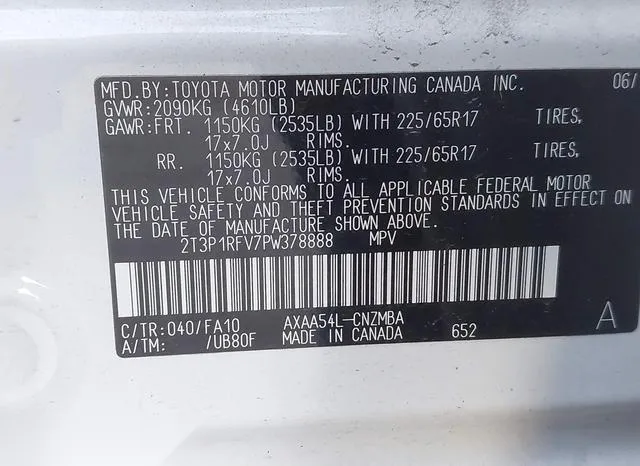 2T3P1RFV7PW378888 2023 2023 Toyota RAV4- Xle 9