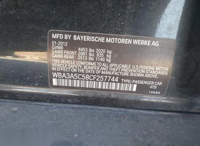 WBA3A5C58CF257744 2012 2012 BMW 3 Series- 328I 9