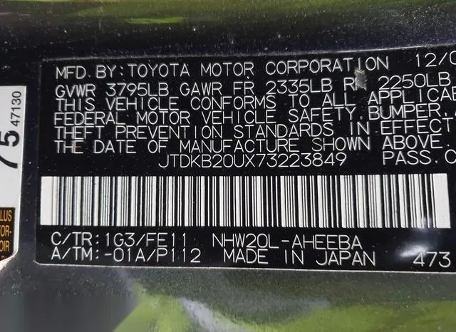 JTDKB20UX73223849 2007 2007 Toyota Prius 9