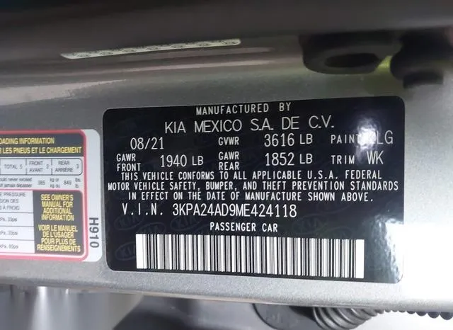 3KPA24AD9ME424118 2021 2021 KIA Rio- S 9