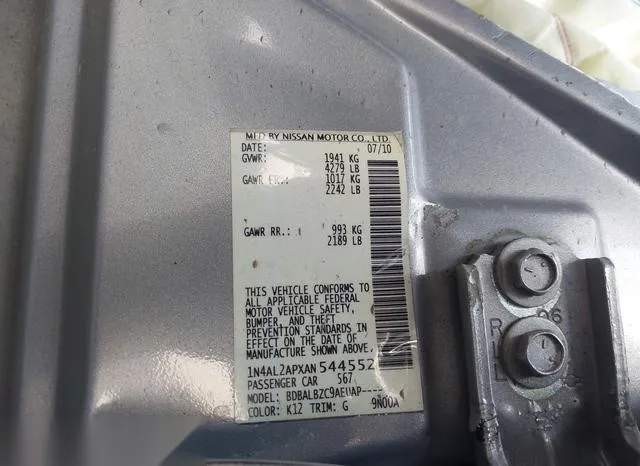 1N4AL2APXAN544552 2010 2010 Nissan Altima- 2-5 S 9