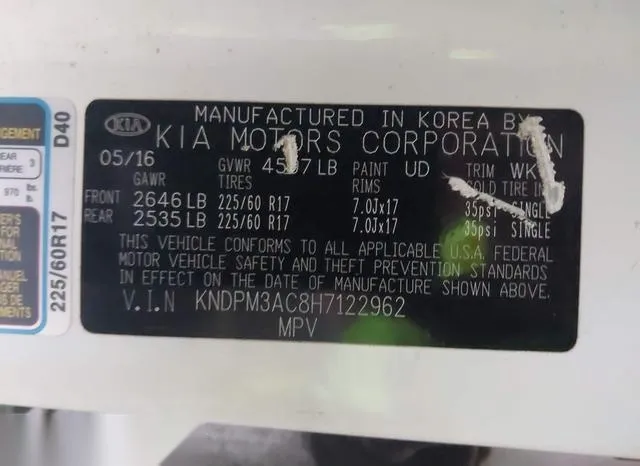 KNDPM3AC8H7122962 2017 2017 KIA Sportage- LX 9