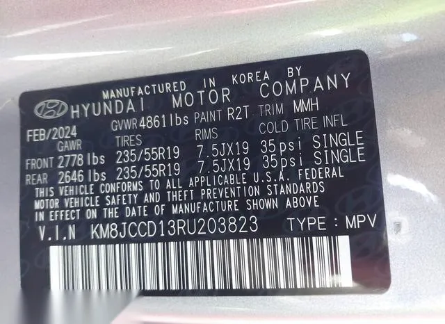 KM8JCCD13RU203823 2024 2024 Hyundai Tucson- Hybrid Sel Conv 9