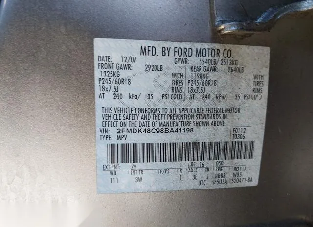 2FMDK48C98BA41198 2008 2008 Ford Edge- Sel 9