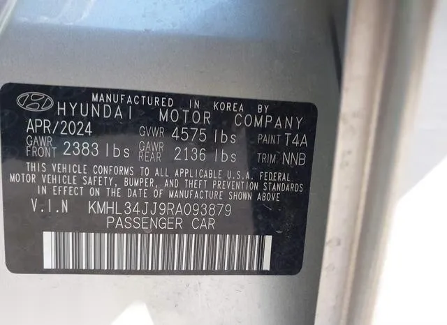 KMHL34JJ9RA093879 2024 2024 Hyundai Sonata- Hybrid Sel 9