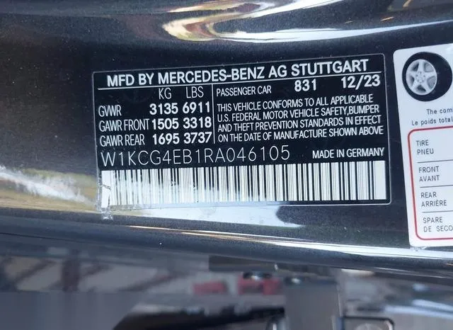 W1KCG4EB1RA046105 2024 2024 Mercedes-Benz EQS 580- 4Matic 9