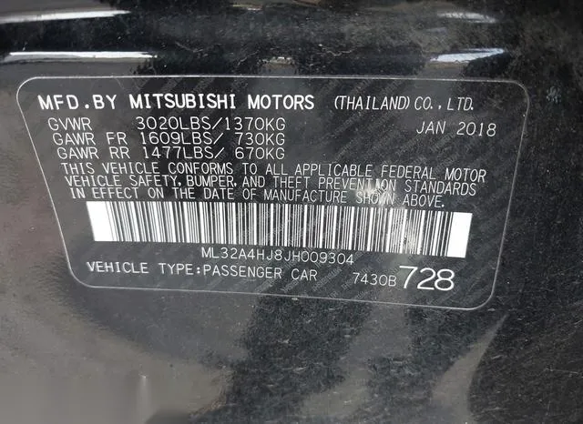 ML32A4HJ8JH009304 2018 2018 Mitsubishi Mirage- SE 9