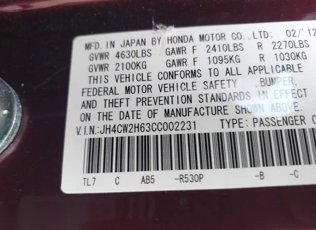 JH4CW2H63CC002231 2012 2012 Acura TSX- 2-4 9