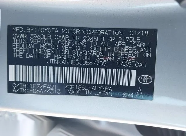 JTNKARJE5JJ567705 2018 2018 Toyota Corolla- LM 9