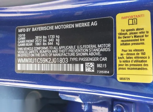 WMWXU1C59K2J01803 2019 2019 Mini Hardtop- Cooper 9