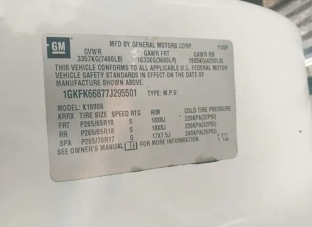 1GKFK66877J295501 2007 2007 GMC Yukon Xl 1500- Denali 9