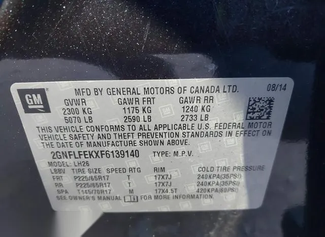 2GNFLFEKXF6139140 2015 2015 Chevrolet Equinox- 1LT 9