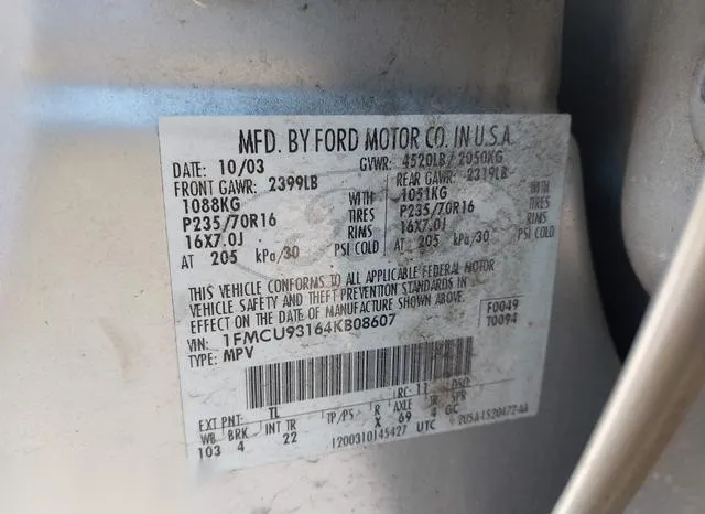 1FMCU93164KB08607 2004 2004 Ford Escape- Xlt 9