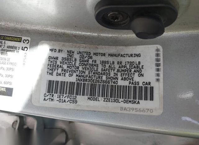 1NXBR30E26Z666740 2006 2006 Toyota Corolla- S 9