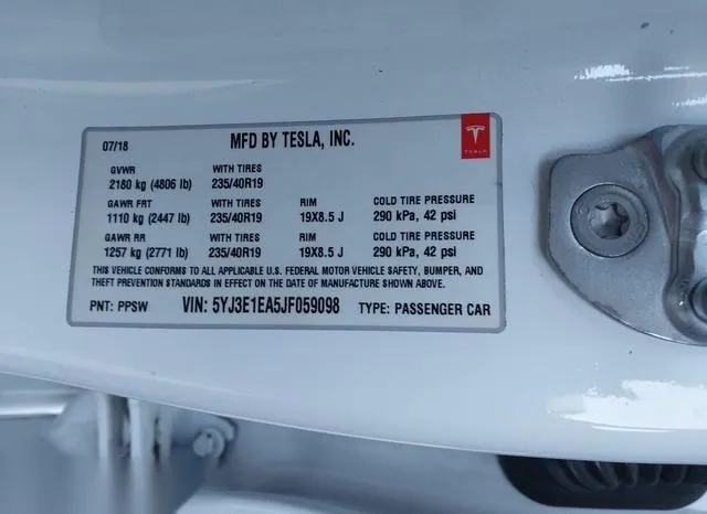 5YJ3E1EA5JF059098 2018 2018 Tesla Model 3- Long Range/Mid R 9