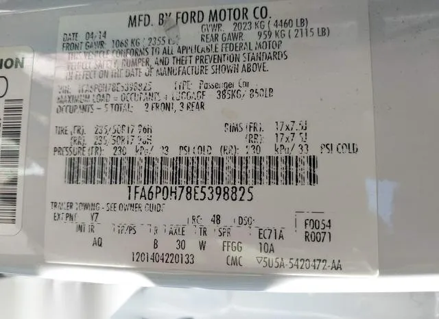 1FA6P0H78E5398825 2014 2014 Ford Fusion- SE 9