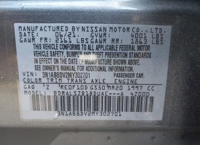 3N1AB8DV2MY302701 2021 2021 Nissan Sentra- Sr Xtronic Cvt 9