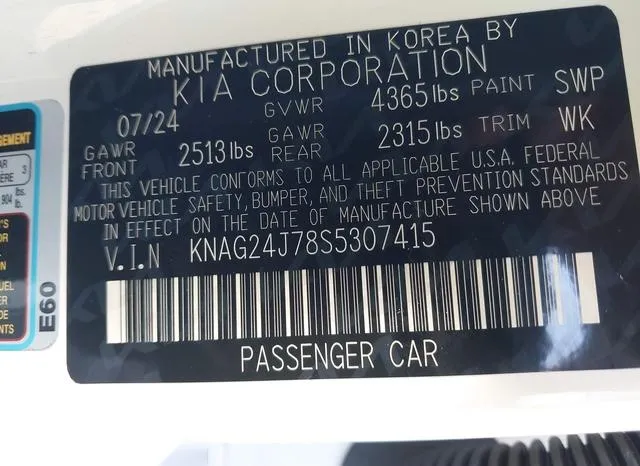 KNAG24J78S5307415 2025 2025 KIA K5- Lxs 9