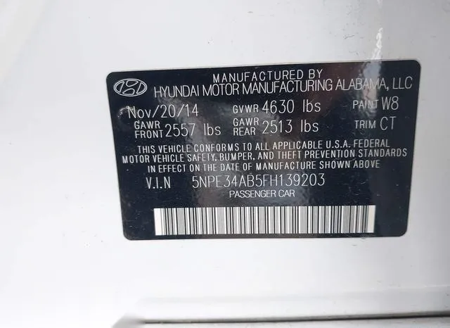 5NPE34AB5FH139203 2015 2015 Hyundai Sonata- Limited 2-0T 9