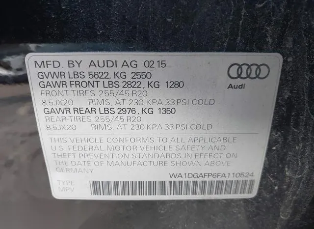 WA1DGAFP6FA110524 2015 2015 Audi Q5- 3-0T Premium Plus 9