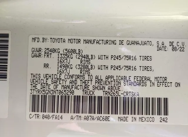 3TYRX5GN3NT065290 2022 2022 Toyota Tacoma- SR 9