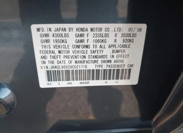 JH4CL96928C021715 2008 2008 Acura TSX 9