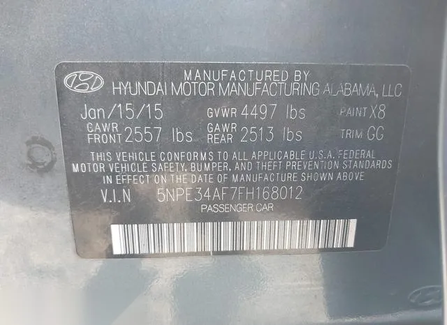 5NPE34AF7FH168012 2015 2015 Hyundai Sonata- Sport 9