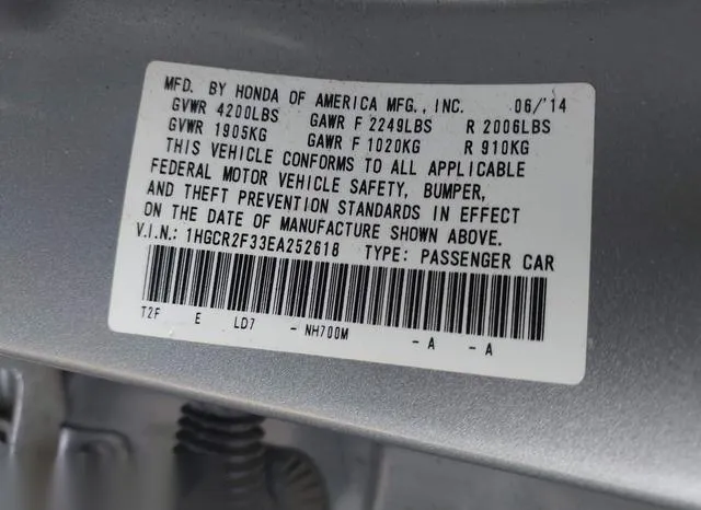 1HGCR2F33EA252618 2014 2014 Honda Accord- LX 9