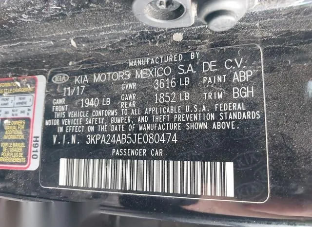 3KPA24AB5JE080474 2018 2018 KIA Rio- LX 9