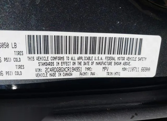 2C4RDGBGXCR194951 2012 2012 Dodge Grand Caravan- Se/Avp 9