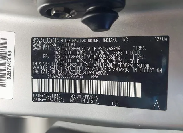 5TDZA23C85S266456 2005 2005 Toyota Sienna- Ce/Le 9