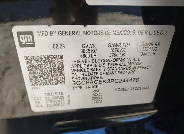 3GCPACEK3PG244478 2023 2023 Chevrolet Silverado 1500- 2Wd 9