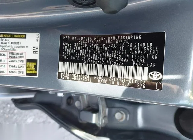 5YFEPRAE7LP139973 2020 2020 Toyota Corolla- LE 9