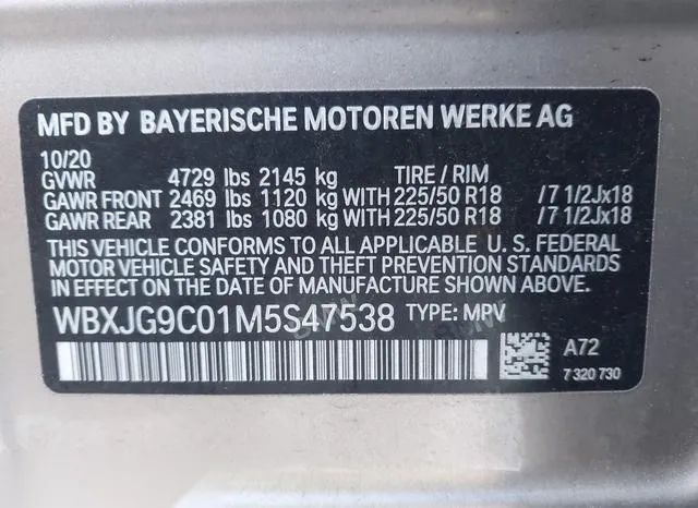 WBXJG9C01M5S47538 2021 2021 BMW X1- Xdrive28I 9