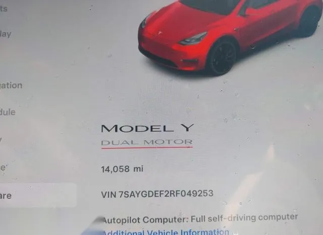 7SAYGDEF2RF049253 2024 2024 Tesla Model Y- Performance Dual 7