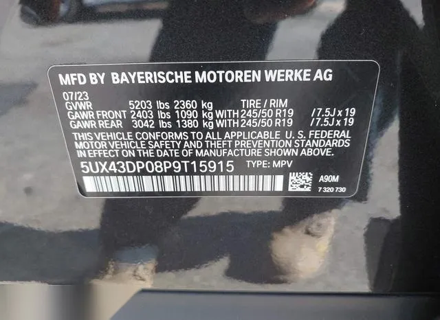 5UX43DP08P9T15915 2023 2023 BMW X3- Sdrive30I 9