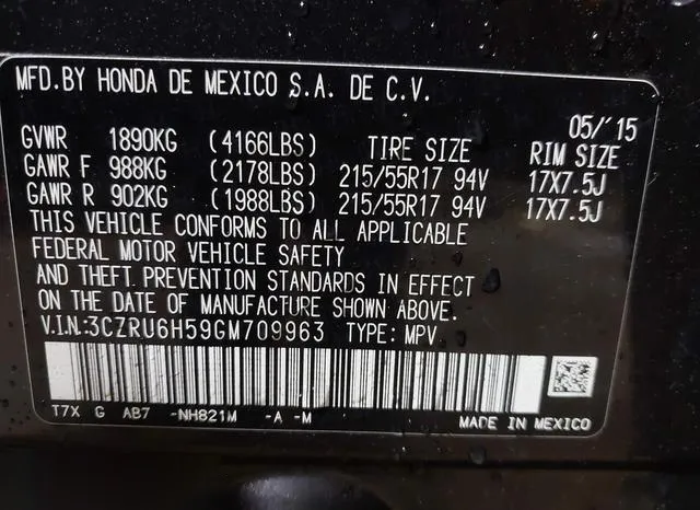 3CZRU6H59GM709963 2016 2016 Honda HR-V- EX 9