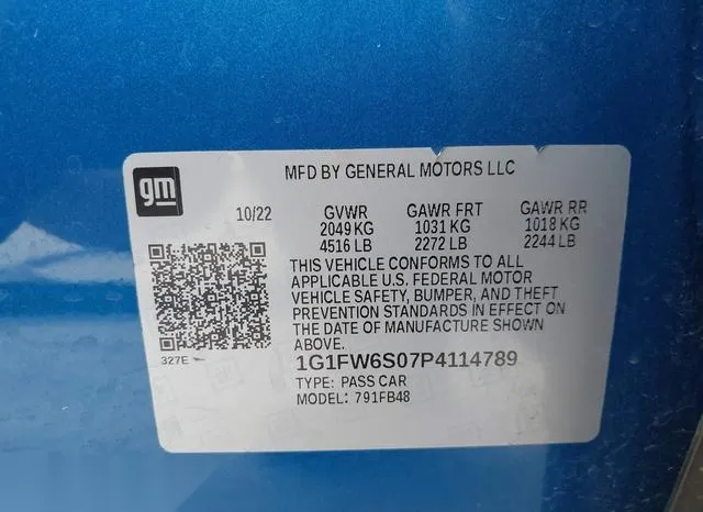 1G1FW6S07P4114789 2023 2023 Chevrolet Bolt- Ev Fwd 1Lt 9