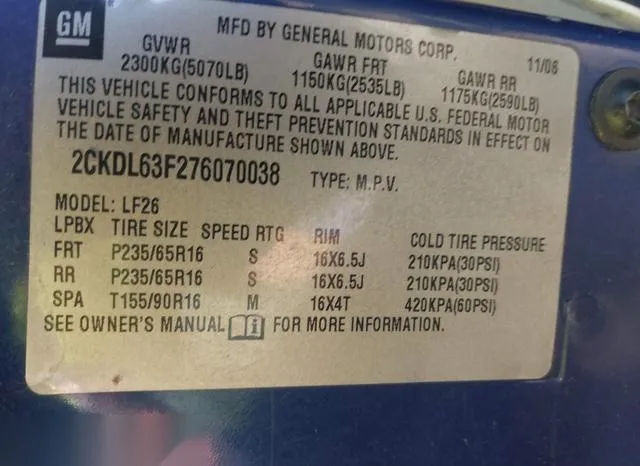 2CKDL63F276070003 2007 2007 Pontiac Torrent 9