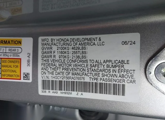 1HGCY2F56RA076576 2024 2024 Honda Accord- Hybrid Sport 9