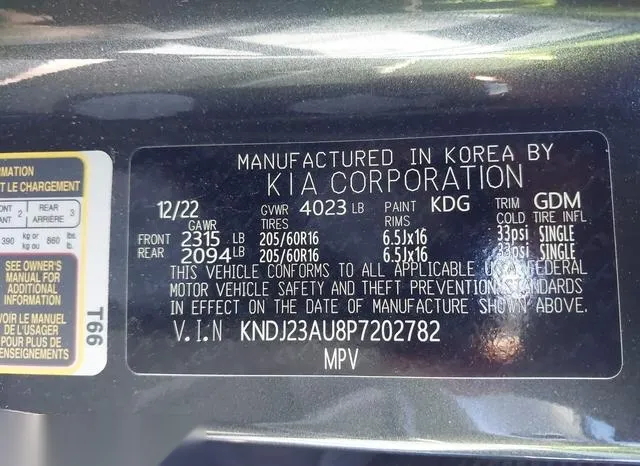 KNDJ23AU8P7202782 2023 2023 KIA Soul- LX 9