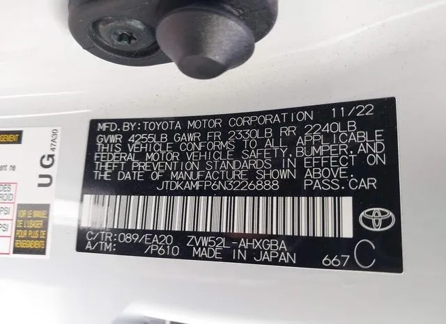 JTDKAMFP6N3226888 2022 2022 Toyota Prius- Prime Xle 9