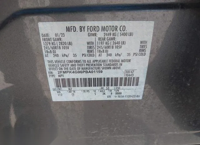 2FMPK4G96PBA01159 2023 2023 Ford Edge- SE 9