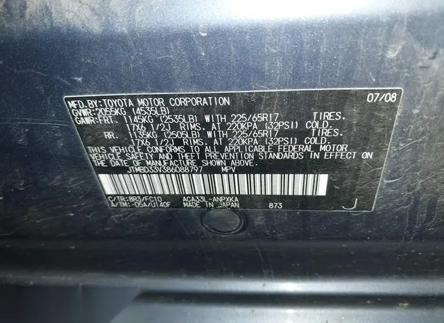 JTMBD33V386088797 2008 2008 Toyota RAV4 9