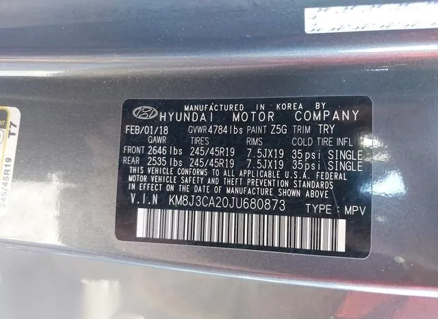 KM8J3CA20JU680873 2018 2018 Hyundai Tucson- Limited 9