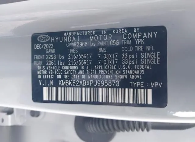 KM8K62ABXPU995873 2023 2023 Hyundai Kona- Sel 9