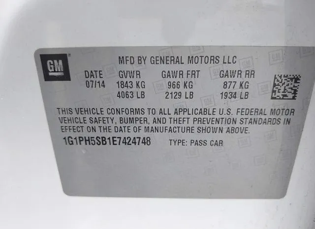 1G1PH5SB1E7424748 2014 2014 Chevrolet Cruze- Eco Auto 9