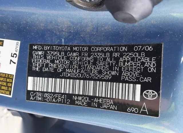 JTDKB20U767529589 2006 2006 Toyota Prius 9