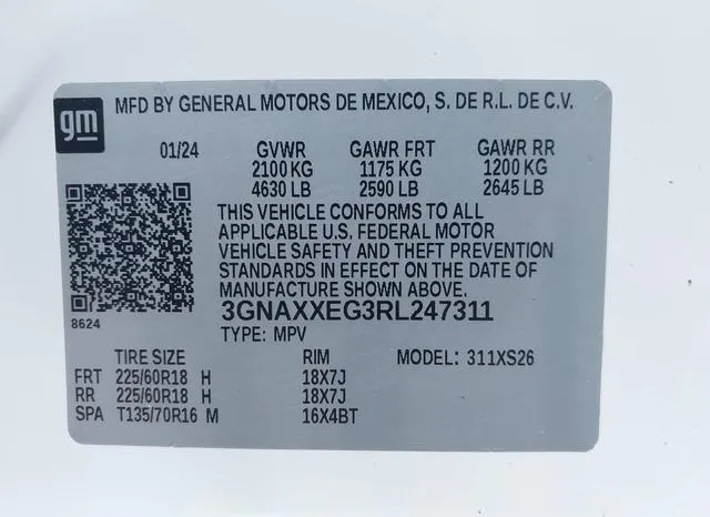 3GNAXXEG3RL247311 2024 2024 Chevrolet Equinox- Awd Premier 9